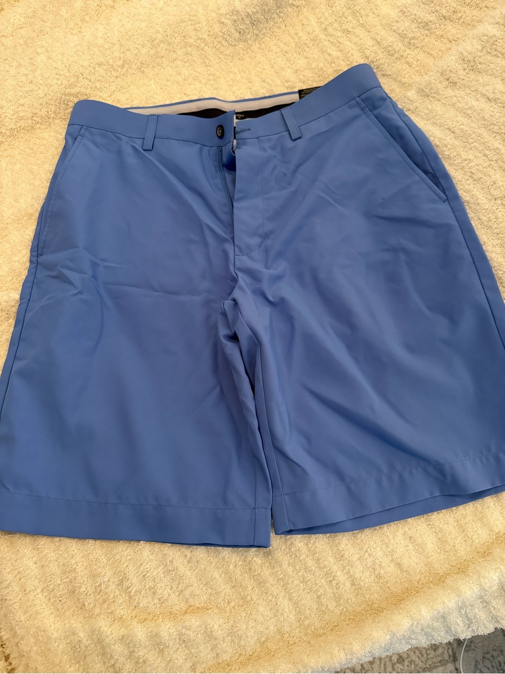 Callaway Light Blue Flat-Front Performance Golf Shorts
